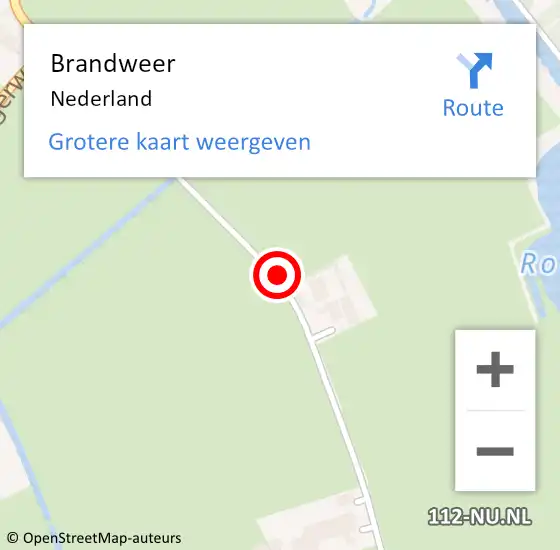 Locatie op kaart van de 112 melding: Brandweer Nederland op 5 oktober 2021 11:17