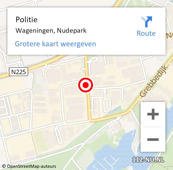 Locatie op kaart van de 112 melding: Politie Wageningen, Nudepark op 5 oktober 2021 11:21