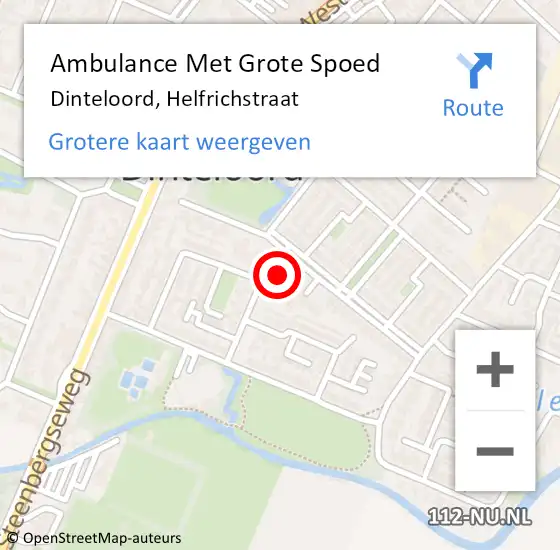 Locatie op kaart van de 112 melding: Ambulance Met Grote Spoed Naar Dinteloord, Helfrichstraat op 25 juni 2014 07:11