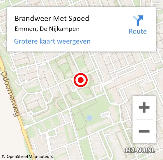 Locatie op kaart van de 112 melding: Brandweer Met Spoed Naar Emmen, De Nijkampen op 5 oktober 2021 12:30