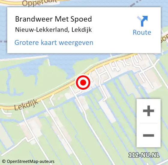 Locatie op kaart van de 112 melding: Brandweer Met Spoed Naar Nieuw-Lekkerland, Lekdijk op 5 oktober 2021 12:37