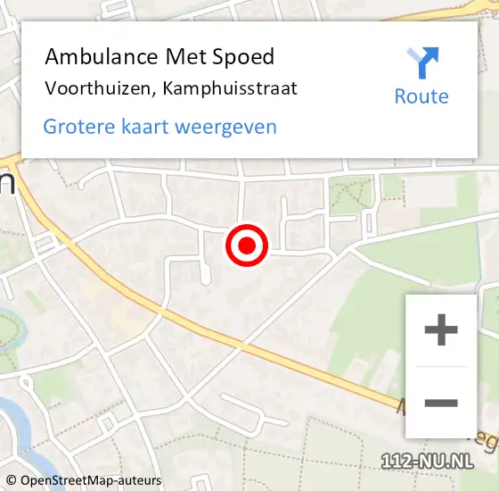 Locatie op kaart van de 112 melding: Ambulance Met Spoed Naar Voorthuizen, Kamphuisstraat op 5 oktober 2021 12:38