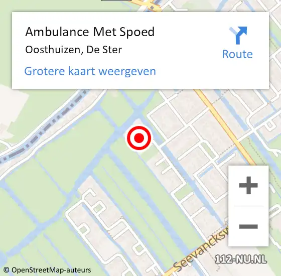 Locatie op kaart van de 112 melding: Ambulance Met Spoed Naar Oosthuizen, De Ster op 5 oktober 2021 12:58