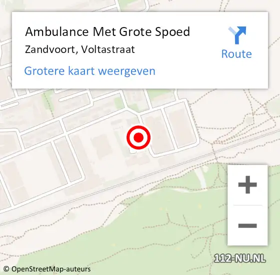 Locatie op kaart van de 112 melding: Ambulance Met Grote Spoed Naar Zandvoort, Voltastraat op 5 oktober 2021 13:07