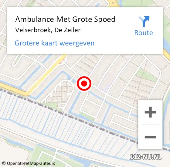 Locatie op kaart van de 112 melding: Ambulance Met Grote Spoed Naar Velserbroek, De Zeiler op 5 oktober 2021 13:09