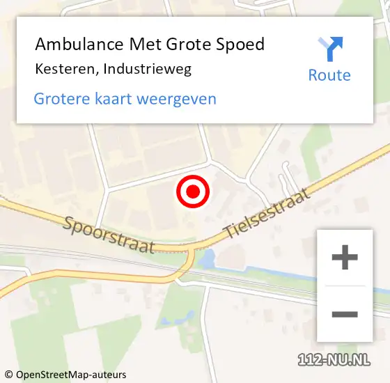 Locatie op kaart van de 112 melding: Ambulance Met Grote Spoed Naar Kesteren, Industrieweg op 5 oktober 2021 13:58