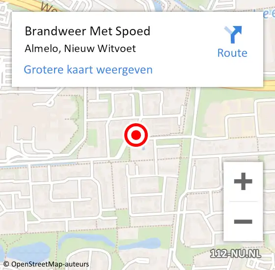 Locatie op kaart van de 112 melding: Brandweer Met Spoed Naar Almelo, Nieuw Witvoet op 5 oktober 2021 14:07