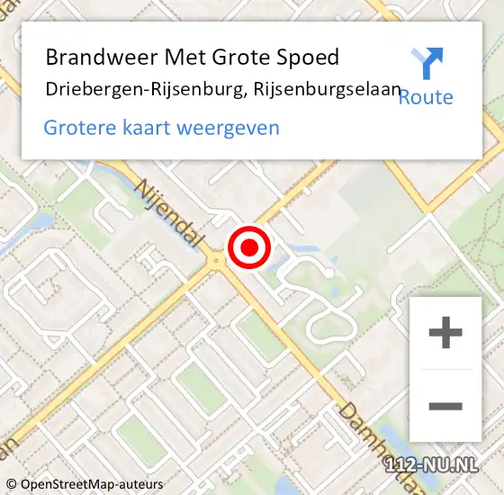 Locatie op kaart van de 112 melding: Brandweer Met Grote Spoed Naar Driebergen-Rijsenburg, Rijsenburgselaan op 5 oktober 2021 14:25