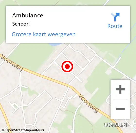 Locatie op kaart van de 112 melding: Ambulance Schoorl op 5 oktober 2021 14:38