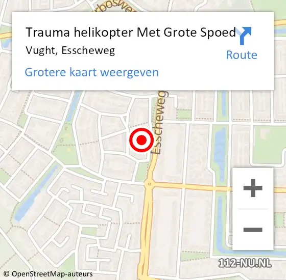 Locatie op kaart van de 112 melding: Trauma helikopter Met Grote Spoed Naar Vught, Esscheweg op 5 oktober 2021 15:42