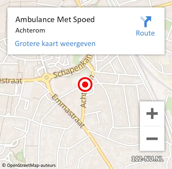 Locatie op kaart van de 112 melding: Ambulance Met Spoed Naar Achterom op 5 oktober 2021 16:36