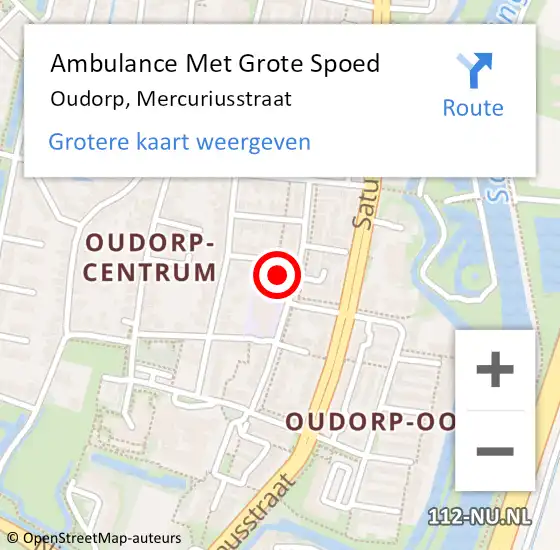 Locatie op kaart van de 112 melding: Ambulance Met Grote Spoed Naar Oudorp, Mercuriusstraat op 5 oktober 2021 17:01