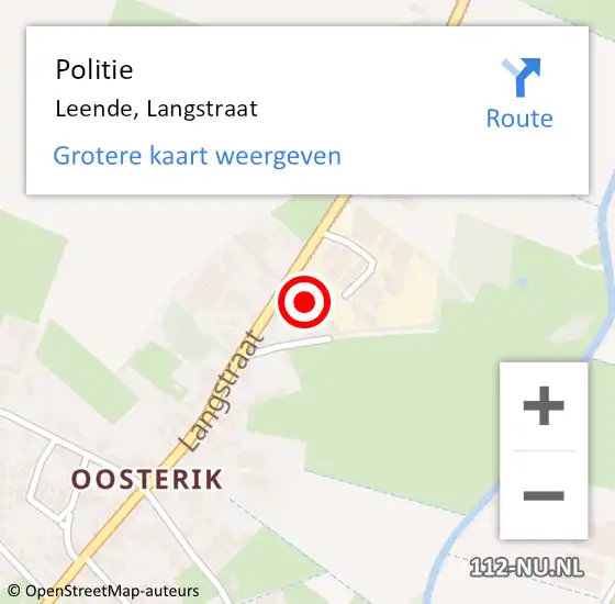 Locatie op kaart van de 112 melding: Politie Leende, Langstraat op 5 oktober 2021 17:22