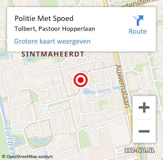 Locatie op kaart van de 112 melding: Politie Met Spoed Naar Tolbert, Pastoor Hopperlaan op 5 oktober 2021 17:25