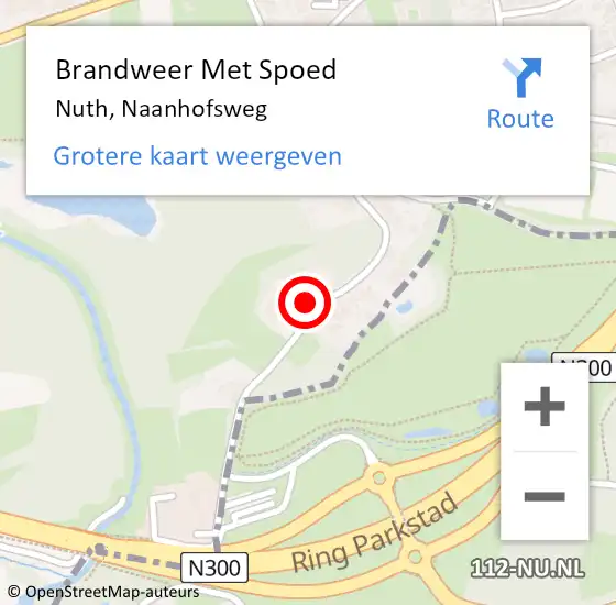 Locatie op kaart van de 112 melding: Brandweer Met Spoed Naar Nuth, Naanhofsweg op 5 oktober 2021 17:45
