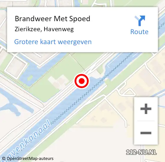 Locatie op kaart van de 112 melding: Brandweer Met Spoed Naar Zierikzee, Havenweg op 5 oktober 2021 17:57