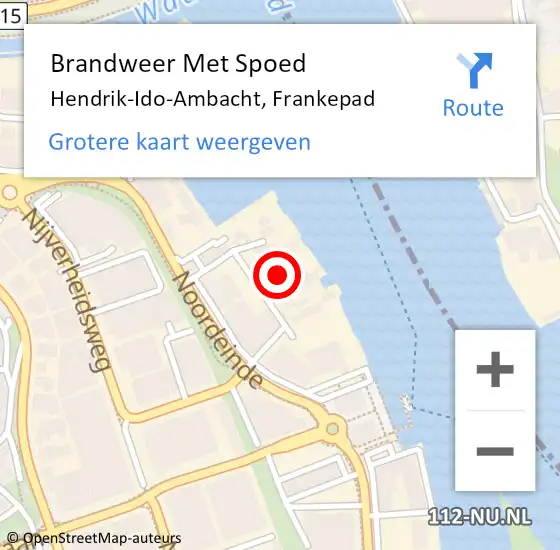 Locatie op kaart van de 112 melding: Brandweer Met Spoed Naar Hendrik-Ido-Ambacht, Frankepad op 5 oktober 2021 18:55