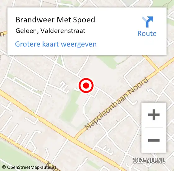 Locatie op kaart van de 112 melding: Brandweer Met Spoed Naar Geleen, Valderenstraat op 5 oktober 2021 19:59