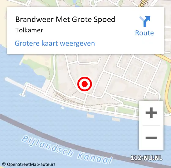 Locatie op kaart van de 112 melding: Brandweer Met Grote Spoed Naar Tolkamer op 5 oktober 2021 20:21