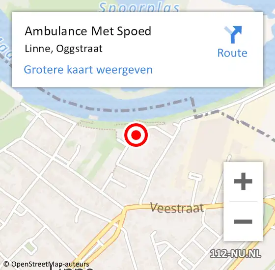 Locatie op kaart van de 112 melding: Ambulance Met Spoed Naar Linne, Oggstraat op 5 oktober 2021 20:43