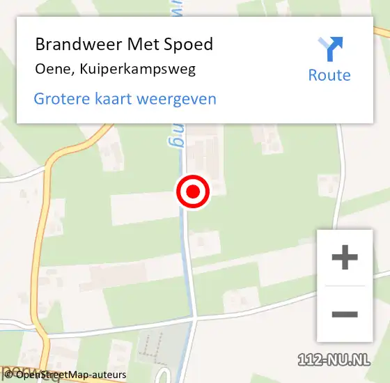 Locatie op kaart van de 112 melding: Brandweer Met Spoed Naar Oene, Kuiperkampsweg op 5 oktober 2021 20:44