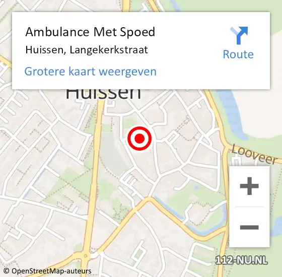 Locatie op kaart van de 112 melding: Ambulance Met Spoed Naar Huissen, Langekerkstraat op 5 oktober 2021 21:00