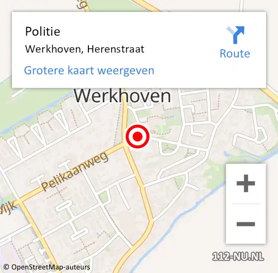 Locatie op kaart van de 112 melding: Politie Werkhoven, Herenstraat op 5 oktober 2021 21:46