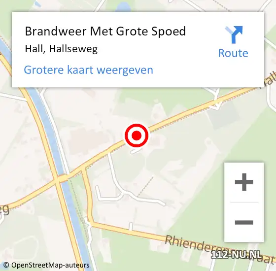 Locatie op kaart van de 112 melding: Brandweer Met Grote Spoed Naar Hall, Hallseweg op 25 juni 2014 08:52