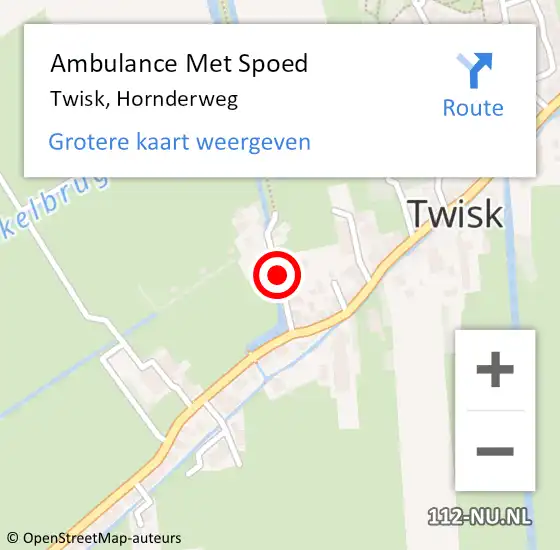 Locatie op kaart van de 112 melding: Ambulance Met Spoed Naar Twisk, Hornderweg op 6 oktober 2021 03:06