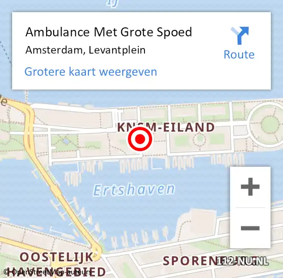 Locatie op kaart van de 112 melding: Ambulance Met Grote Spoed Naar Amsterdam, Levantplein op 6 oktober 2021 03:18