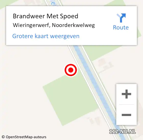 Locatie op kaart van de 112 melding: Brandweer Met Spoed Naar Wieringerwerf, Noorderkwelweg op 6 oktober 2021 03:19