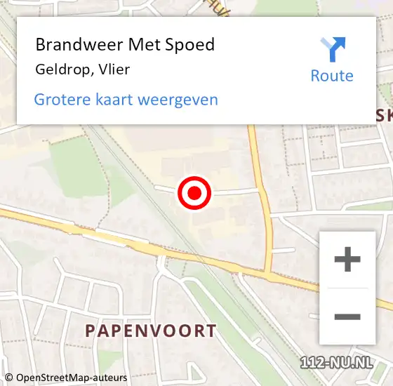 Locatie op kaart van de 112 melding: Brandweer Met Spoed Naar Geldrop, Vlier op 6 oktober 2021 05:36