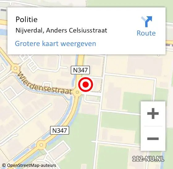 Locatie op kaart van de 112 melding: Politie Nijverdal, Anders Celsiusstraat op 6 oktober 2021 05:52