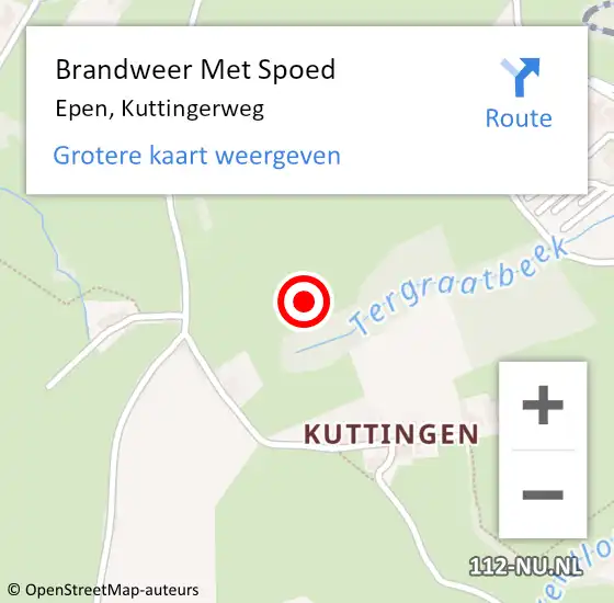 Locatie op kaart van de 112 melding: Brandweer Met Spoed Naar Epen, Kuttingerweg op 6 oktober 2021 07:23