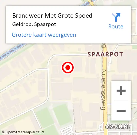 Locatie op kaart van de 112 melding: Brandweer Met Grote Spoed Naar Geldrop, Spaarpot op 6 oktober 2021 07:54