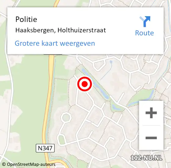 Locatie op kaart van de 112 melding: Politie Haaksbergen, Holthuizerstraat op 6 oktober 2021 07:58