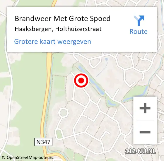 Locatie op kaart van de 112 melding: Brandweer Met Grote Spoed Naar Haaksbergen, Holthuizerstraat op 6 oktober 2021 07:59