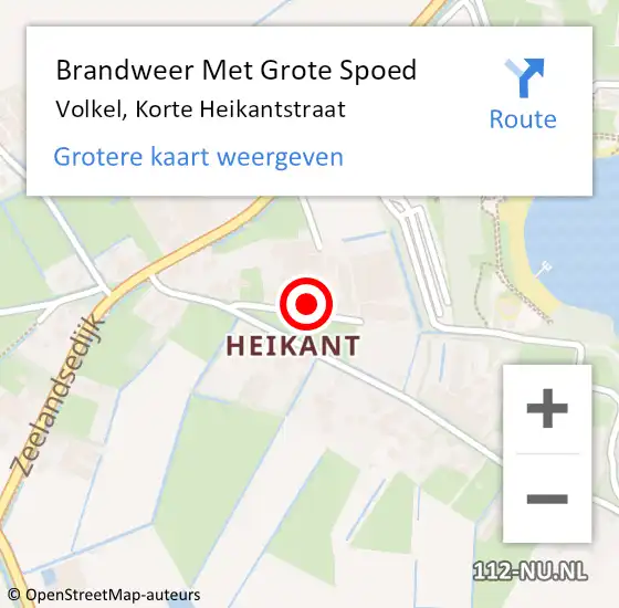 Locatie op kaart van de 112 melding: Brandweer Met Grote Spoed Naar Volkel, Korte Heikantstraat op 6 oktober 2021 08:45