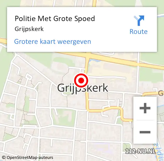 Locatie op kaart van de 112 melding: Politie Met Grote Spoed Naar Grijpskerk op 6 oktober 2021 10:57