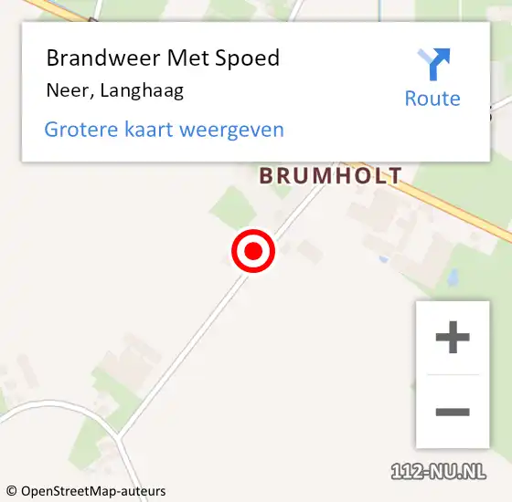 Locatie op kaart van de 112 melding: Brandweer Met Spoed Naar Neer, Langhaag op 6 oktober 2021 11:43