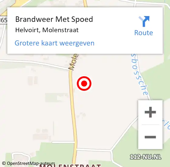 Locatie op kaart van de 112 melding: Brandweer Met Spoed Naar Helvoirt, Molenstraat op 6 oktober 2021 12:19