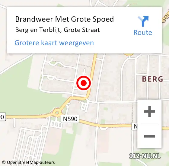 Locatie op kaart van de 112 melding: Brandweer Met Grote Spoed Naar Berg en Terblijt, Grote Straat op 6 oktober 2021 12:53