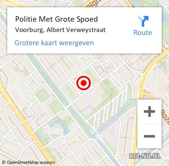 Locatie op kaart van de 112 melding: Politie Met Grote Spoed Naar Voorburg, Albert Verweystraat op 6 oktober 2021 13:14