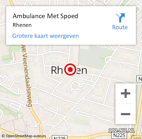 Locatie op kaart van de 112 melding: Ambulance Met Spoed Naar Rhenen op 6 oktober 2021 13:16