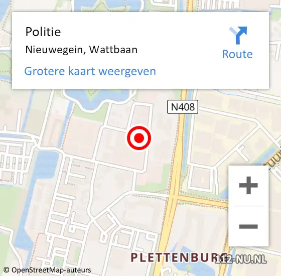 Locatie op kaart van de 112 melding: Politie Nieuwegein, Wattbaan op 6 oktober 2021 13:24