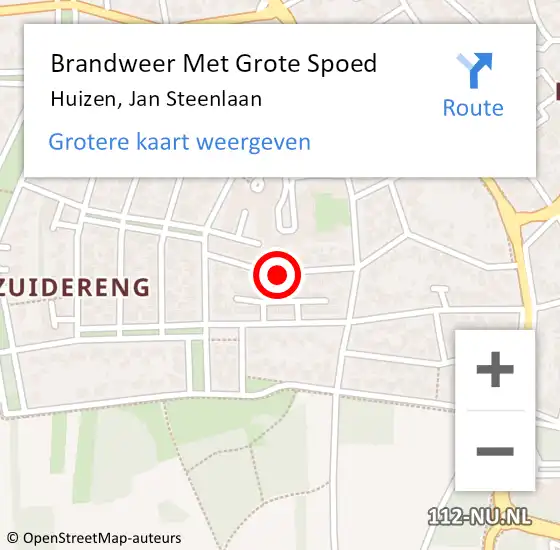 Locatie op kaart van de 112 melding: Brandweer Met Grote Spoed Naar Huizen, Jan Steenlaan op 6 oktober 2021 13:28