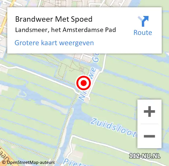 Locatie op kaart van de 112 melding: Brandweer Met Spoed Naar Landsmeer, het Amsterdamse Pad op 6 oktober 2021 13:42