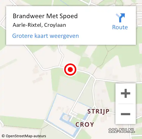 Locatie op kaart van de 112 melding: Brandweer Met Spoed Naar Aarle-Rixtel, Croylaan op 6 oktober 2021 13:46
