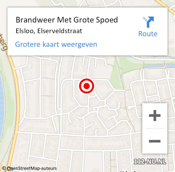 Locatie op kaart van de 112 melding: Brandweer Met Grote Spoed Naar Elsloo, Elserveldstraat op 6 oktober 2021 15:10