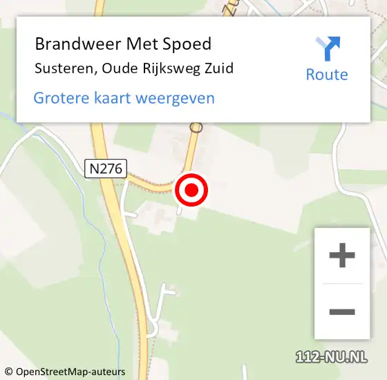 Locatie op kaart van de 112 melding: Brandweer Met Spoed Naar Susteren, Oude Rijksweg Zuid op 6 oktober 2021 15:26